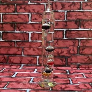 Glass Galileo Thermometer with Colorful Spheres